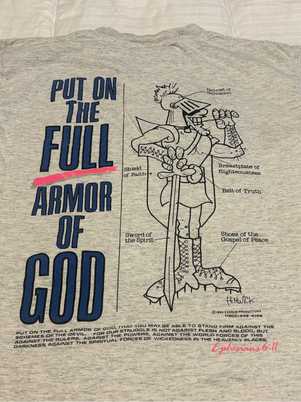 Don’t Fight Naked, Put on the Full Armor of God Jesus T-Shirt Large Allsport Tag